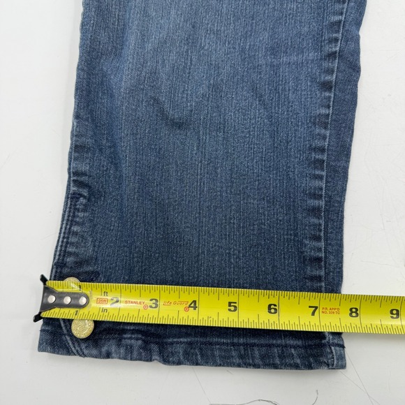 NYDJ Ariel Crop Jeans Womens 12 Blue Button Detail Denim Capri Pants - Picture 3 of 10